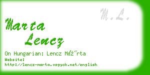 marta lencz business card